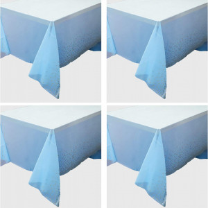 Set de 4 fete de masa Colmanda, plastic, albastru, 137 x 274 cm