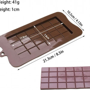 Set de 4 forme pentru ciocolata TASHELLS, maro, silicon, 10,5 x 21,3 cm - Img 3