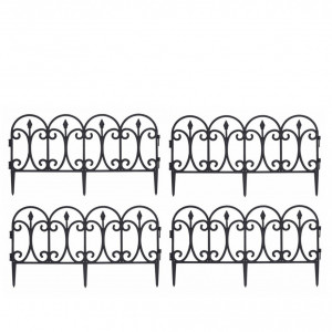 Set de 4 gardulete de gradina Progarden, polipropilena, negru, 60 x 30 cm