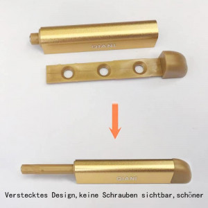 Set de 4 inchizatoare pentru dulap Qiani, metal auriu, 13 x 8 x 4,5 cm - Img 3