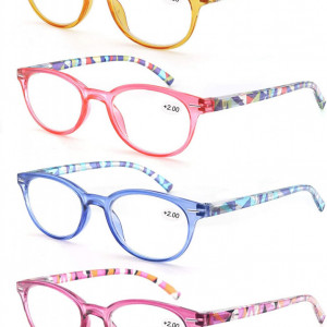 Set de 4 perechi ochelari de citit Modfans, pentru dama, cu dioptrii 1.25, plastic, multicolor