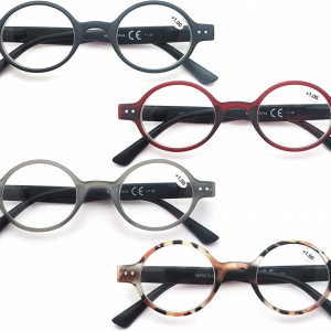 Set de 4 perechi ochelari de citit Modfans, pentru dama, cu dioptrii 4.0, plastic, multicolor - Img 4