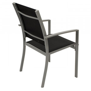 Set de 4 scaune de terasa Vreeland, metal, negre, 89 x 55 x 64 cm - Img 3