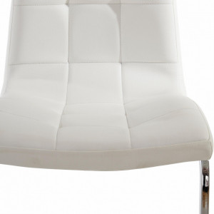 Set de 4 scaune LOLA din piele sintetica/metal, alb/argintiu, 52 x 54 x 101 cm - Img 6