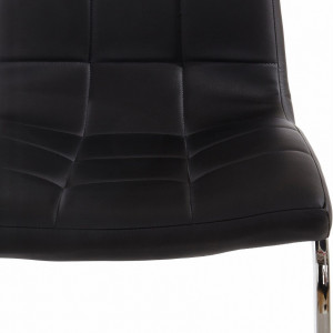 Set de 4 scaune LOLA din piele sintetica/metal, negru/argintiu, 52 x 54 x 101 cm - Img 8