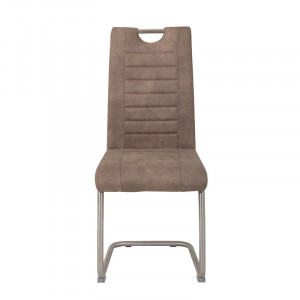 Set de 4 scaune tapitate Fenton, maro/argintiu, 98 x 43 x 59 cm - Img 5