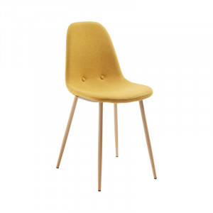 Set de 4 scaune tapitate Lamply, galben, 87 x 40 x 47 cm - Img 5