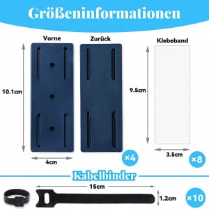 Set de 4 suporturi autoadezive pentru cutii de servetele/router Grantop, plastic, bleumarin, 10,1 x 4 cm - Img 6