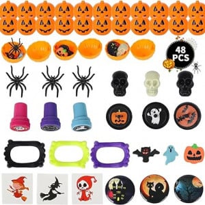 Set de 40de jucarii de Halloween, GLAITC, plastic, multicolor