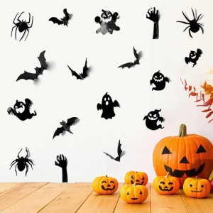 Set de 41 stickere pentru Halloween Buer Homie, PVC, negru - Img 3