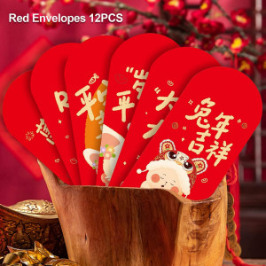Set de 47 decoratiuni pentru Anul Nou Chinezesc INFLATION, rosu, hartie - Img 6
