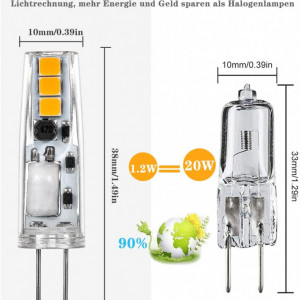 Set de 5 becuri LED G4 I-Shunfa, 3000 K, 1,2 W, non-dimmable, AC/DC, 12 V - Img 6