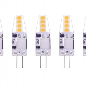 Set de 5 becuri Terarrell LED COB G4, AC/DC 12V, 1.5W echivalent cu 15W, alb cald, 3000K, 150 lumeni - Img 1
