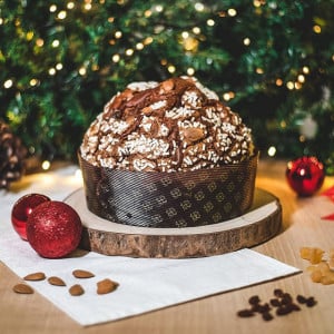 Set de 5 forme, 5 pungi si o reteta pentru panettone Saon23 srls, hartie, alb/maro, 750 g - Img 4