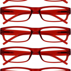 Set de 5 perechi de ochelari pentru citit Opulize, rosu, +1.00