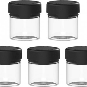 Set de 5 recipiente cu capac Copackr, plastic, transparent/negru, 30 ml