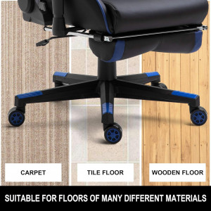 Set de 5 roti pentru scaunul de birou TIANSHU, poliuretan/metal, albastru/negru, 60 x 54 x 83 mm - Img 2