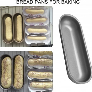 Set de 5 tavi pentru copt paine CUSFSRA, oval, otel carbon, argintiu, 19 x 7 x 2,5 cm - Img 8
