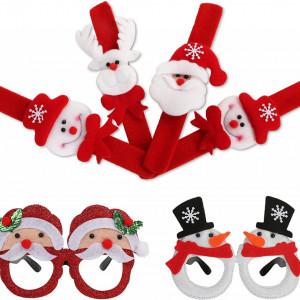 Set de 6 accesorii pentru recuzita foto de Craciun EKKONG, textil, multicolor, 14 x 14 cm / 21 x 2,6 cm