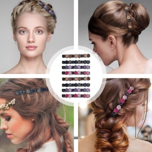 Set de 6 clame pentru par Fohyloy, metal/plastic, multicolor, 9,5 x 3 cm