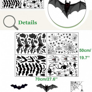 Set de 6 foi cu stickere pentru Halloween CYOUNG, PVC, negru/rosu - Img 4