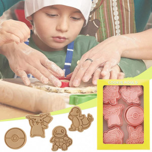Set de 6 forme pentru biscuiti LDRAMAM, plastic, roz