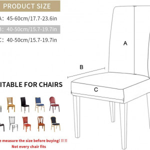 Set de 6 huse de protectie pentru scaune de Craciun Heflashor, poliester/elastan, multicolor, - Img 6
