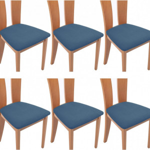 Set de 6 huse pentru scaune TIANSHU, albastru deschis, poliester/spandex, 36-46 x 36-46 cm