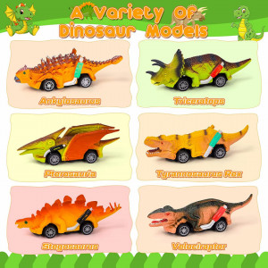 Set de 6 jucarii pentru copii 3-6 ani Fullove, model dinozaur, multicolor, 13 x 4,5 cm - Img 3