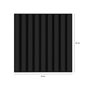 Set de 6 panouri decorative pentru perete Pilica, spuma, negru, 40 x 40 x 1,8 cm