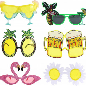 Set de 6 perechi de ochelari pentru recuzita foto JellnZs, Hawaiian Tropical, PPT, multicolor - Img 1