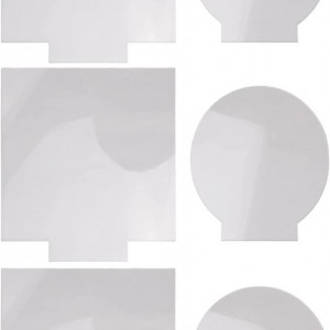 Set de 6 plasci acrilice pentru gravat OVNSHVN, transparent, 15 x 15 x 0,2 cm / 13,5 x 12 x 0,2 cm