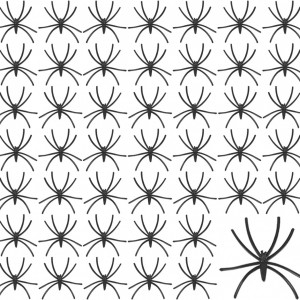 Set de 60 de paianjeni Halloween Funklu, plastic, negru, 4.5 x 4 cm - Img 1