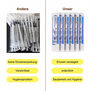 Set de 60 seringi fara ac pentru masurare Thirei, plastic, transparent, 10 cm , 1 ml