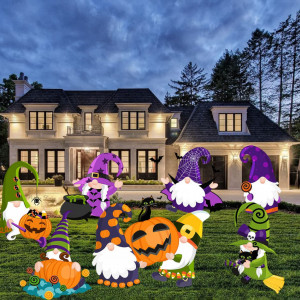 Set de 7 decoratiuni de gradina pentru Halloween Bdecoll, plastic, multicolor - Img 6