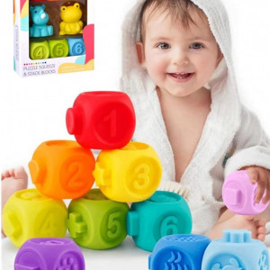 Set de 8 cuburi de joaca pentru copii Goorder, silicon, multicolor