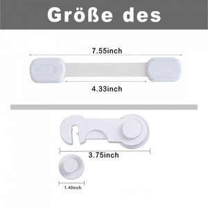 Set de 8 incuietori de siguranta pentru copii KoKoVac, plastic, alb, 19 cm / 9,5 cm - Img 7