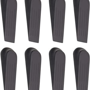 Set de 8 opritoare pentru usa Nuoshen, plastic, negru, 11,7 x 3,7 cm