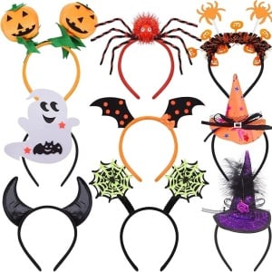 Set de 9 bentite pentru Halloween Bqtq, plastic/textil, multicolor