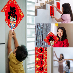 Set de 9 decoratiuni pentru Anul nou Chinezesc Mivpd, hartie, multicolor