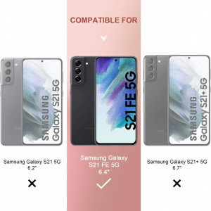 Set de husa si 3 folii de protectie pentru Samsung Galaxy S21 FE 5G YNMEacc, silicon/sticla securizata, transparent, 6,4 inchi - Img 6