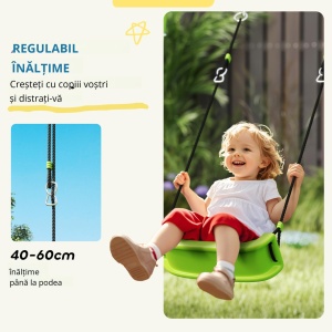 Set de joaca copii 3in1 cu leagan, cos baschet, poarta fotbal, 238x180x182cm, Verde/Gri - Verificat A · Re-Bloom - Img 6