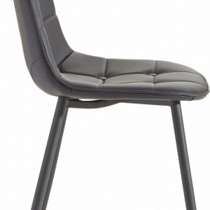 Set de living Sabine/Luna 4 scaune si o masa, lemn/metal/piele sintetica, negru/alb - Img 5