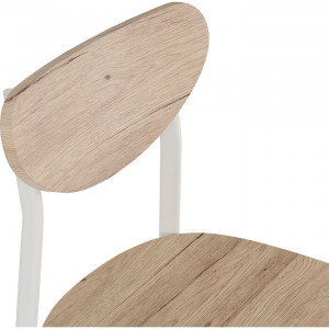 Set de masa cu 2 scaune Rosalie, lemn/ metal, maro deschis/ alb - Img 2