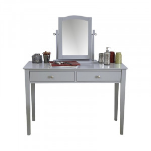 Set de masă de toaletă Arundel cu oglindă, gri, 128cm H x 109cm W x 47cm D