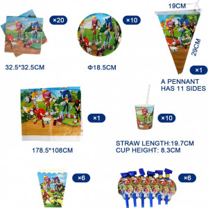 Set de masa festiva pentru copii Yisscen, hartie, multicolor, 54 bucati - Img 7