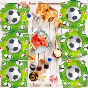 Set de masa pentru petrecere fotbal MEZHEN, hartie, multicolor, 6 persoane - Img 4