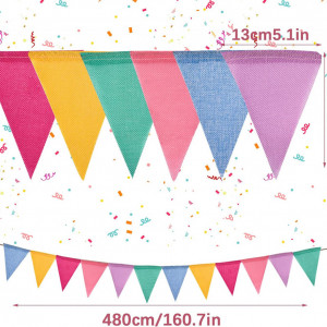 Set de petrecere cu 5 bannere si 24 baloane Colmanda, textil/latex, multicolor - Img 7