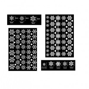 Set de stickere pentru fereastra Craciun Panda's Mall, 220 piese, model fulgi de zapada, PVC, alb - Img 8
