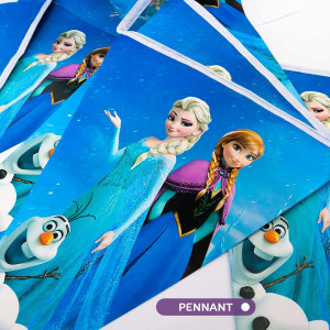 Set de tacamuri pentru petrecere Disney Frozen pentru 6 persoane Yisscen, hartie, multicolor, 30 piese - Img 7